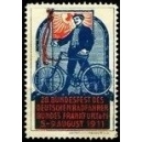 Frankfurt 1911 28. Bundesfest des Radfahrerbundes (Text rot)