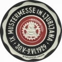 Ljubljana 1929 IX. Mustermesse ... (schwarz/bordeaux auf weiss)