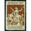 Bruxelles 1897 Exposition (Trompeterin - braun türkiser Rand)