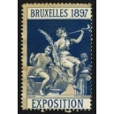 Bruxelles 1897 Exposition (Trompeterin - dunkelblau grauer Rand)