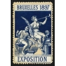 Bruxelles 1897 Exposition (Trompeterin - dunkelblau rosa Rand)