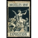 Bruxelles 1897 Exposition (Trompeterin - dunkelgrün Rand grau)