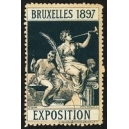 Bruxelles 1897 Exposition (Trompeterin - dunkelgrün rosa Rand)